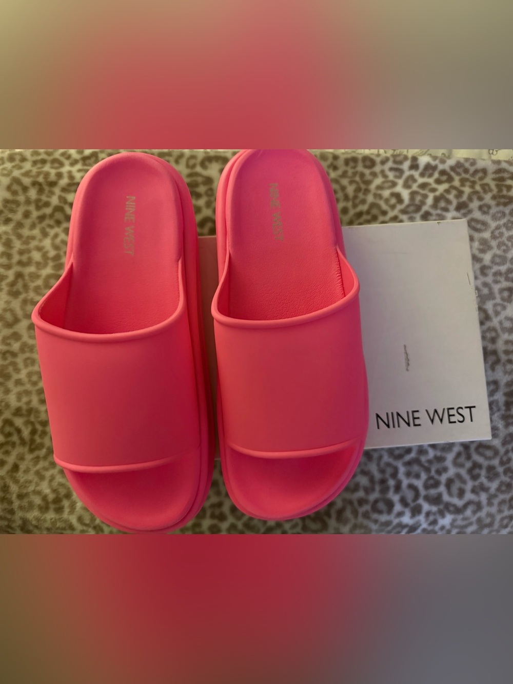 Nine West Women’s Bright Pink Slide Sandals